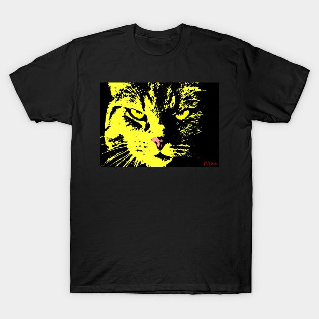 ANGRY CAT POP ART - YELLOW BLACK T-Shirt by NYWA-ART-PROJECT